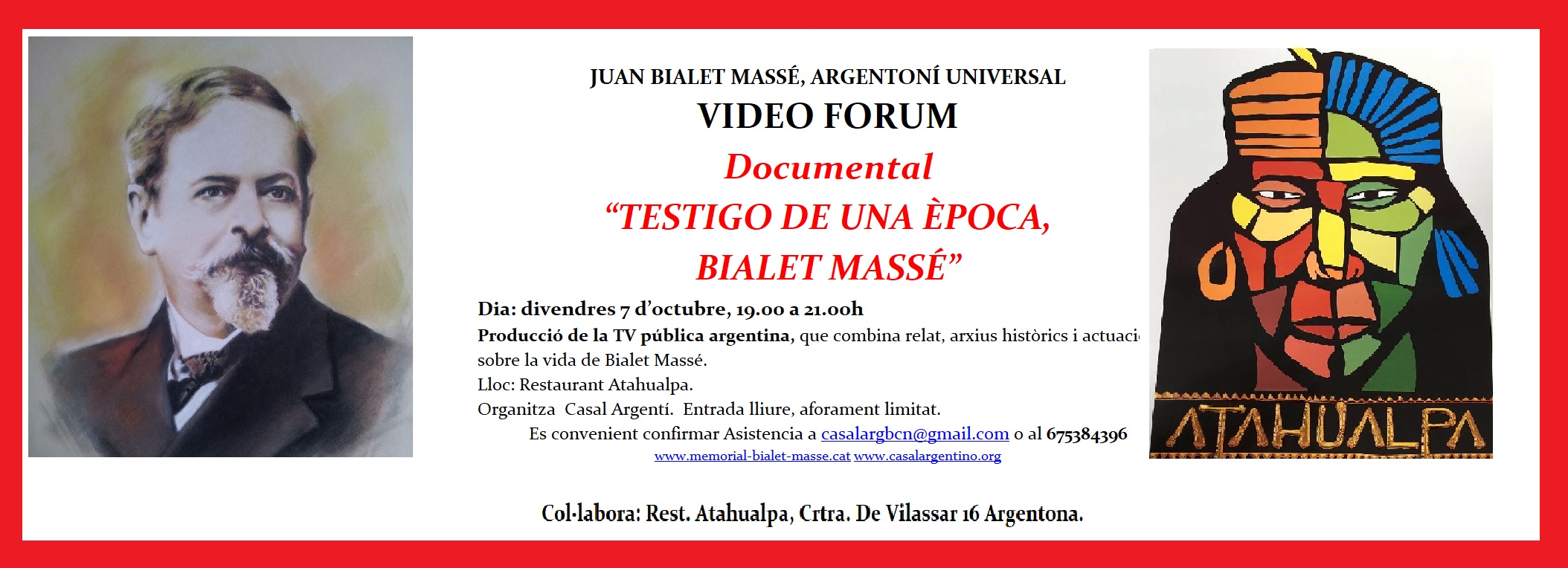 ACTIVITAT EN ARGENTONA   JUAN BIALET MASS, ARGENTON UNIVERSAL VIDEO FORUM